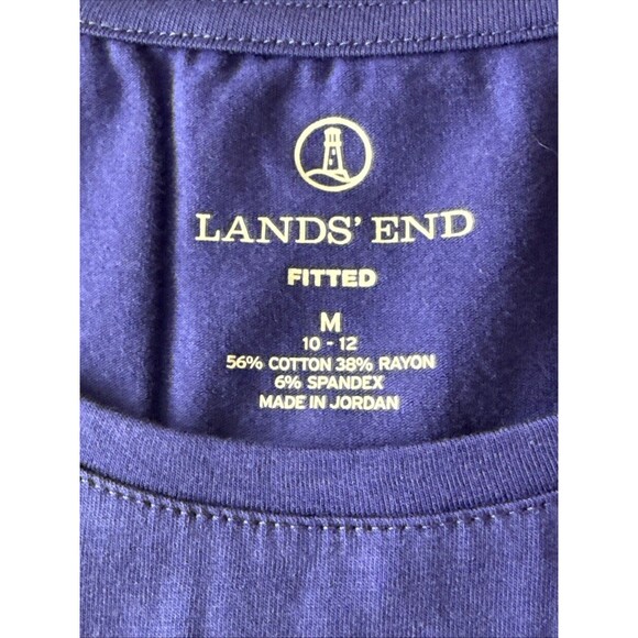 NWT Lands End Womens Fitted Purple T-Shirt Size Medium   Soft Cotton Blend NEW - Picture 3 of 10